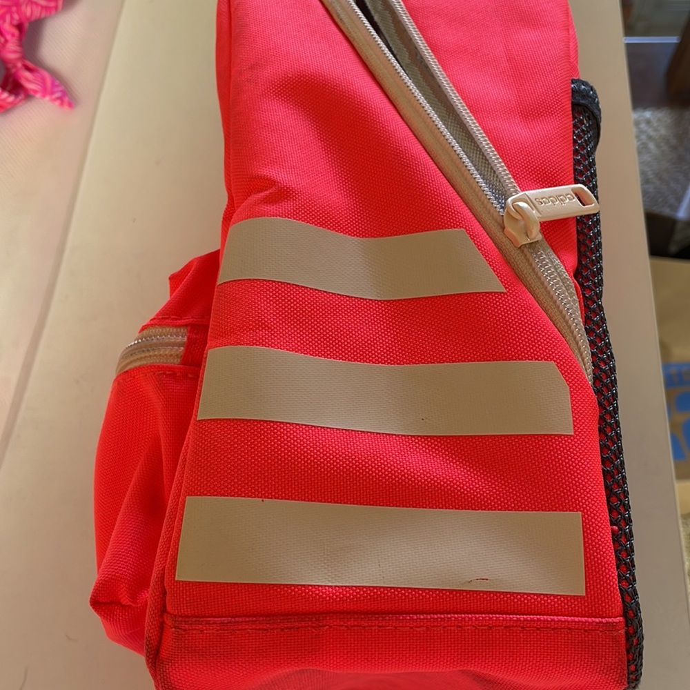 adidas Kids Red Mini Backpack with Cream Accents - Picture 4 of 7